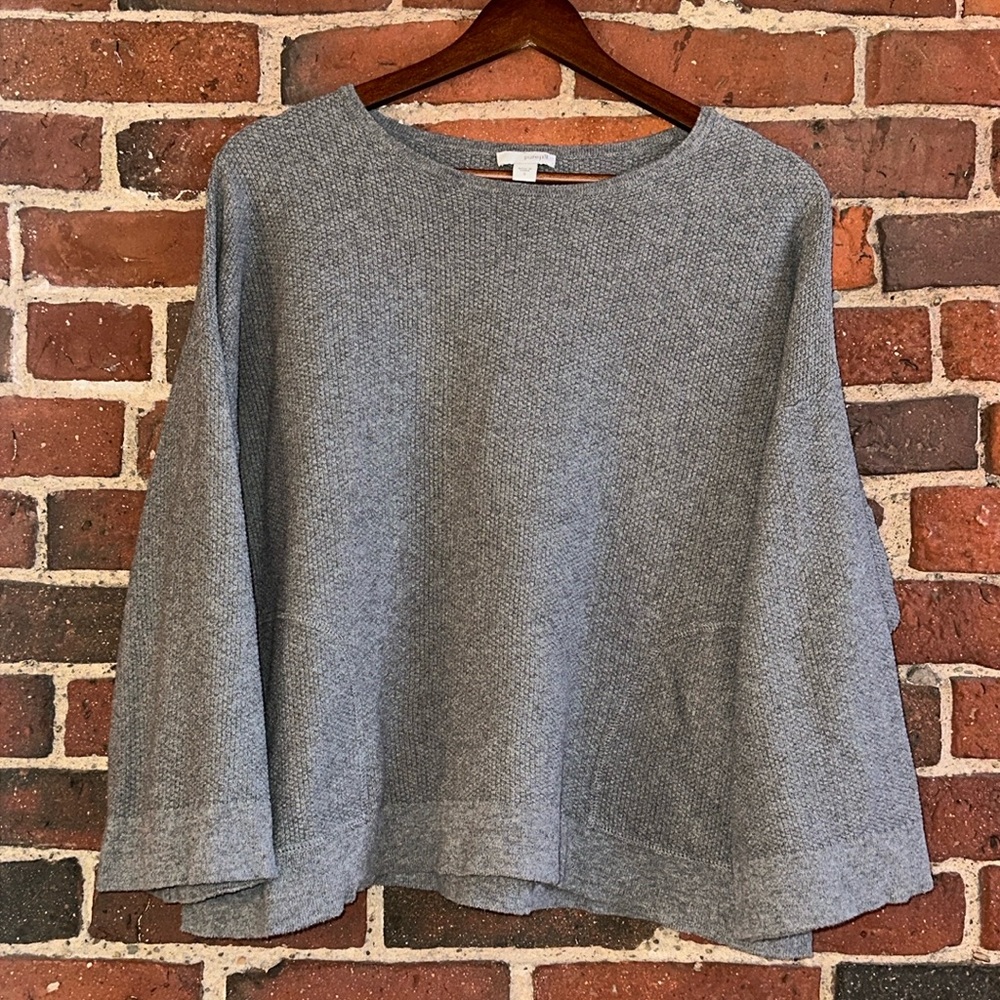J. Jill Small Waffle Knit Cashmere Blend Sweater | Cozy with Pockets